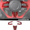 Декоративная накладка на руль для Ford Mustang 2015+ Красный карбон