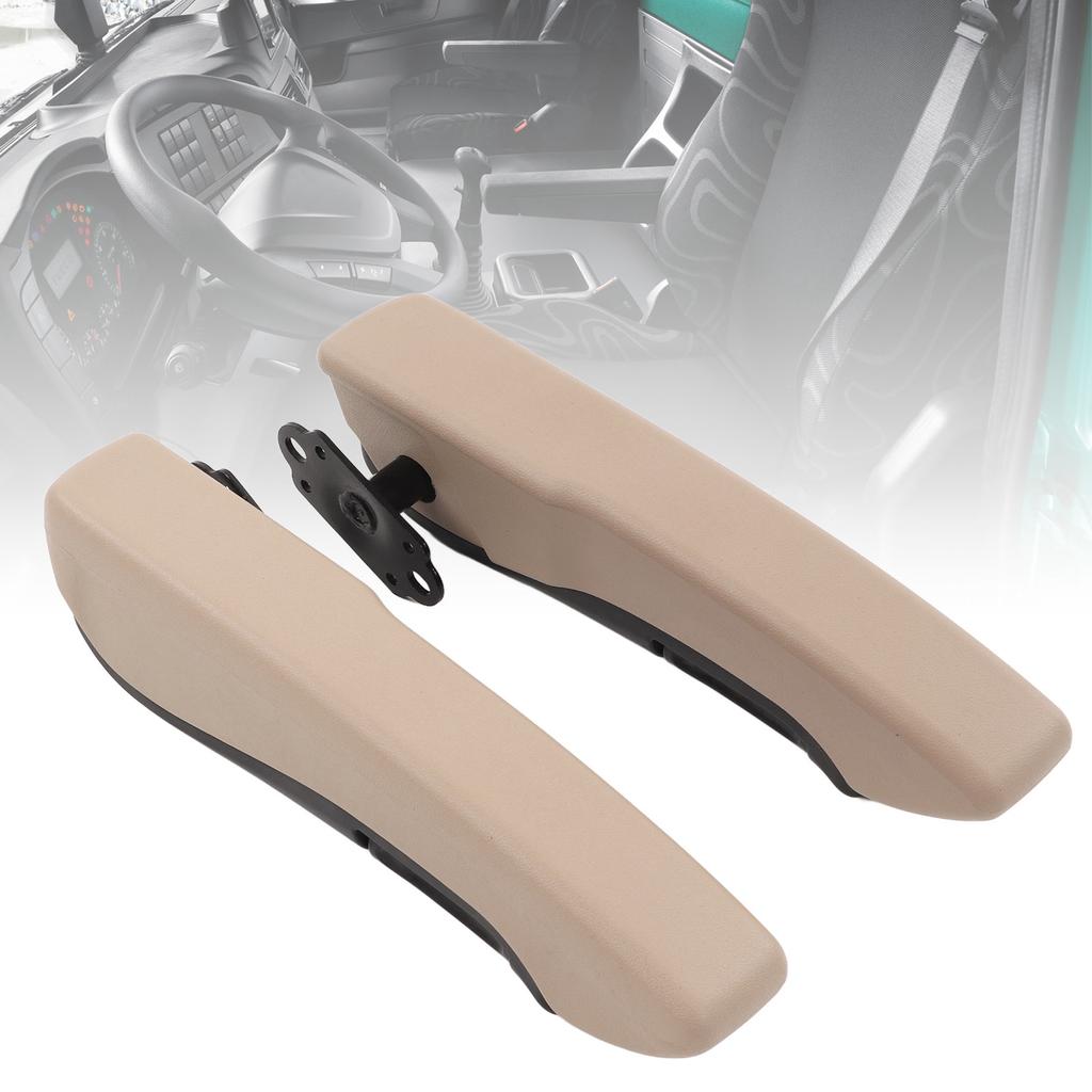 Pair Car Armrest Left Right 0‑120 Degree Adjustable Interior Beige Universal for RV Trucks