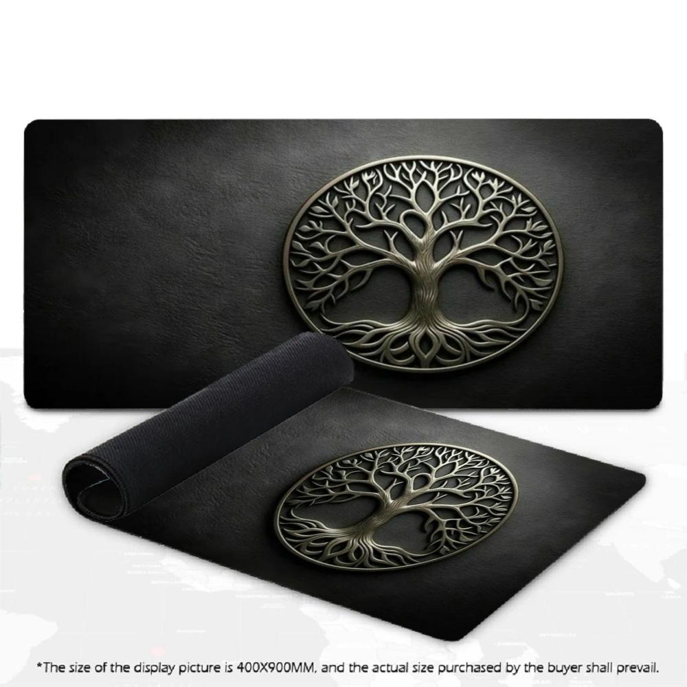 Viking Tree Of Life Mouse Pad XXL Rune Circle Norse Art Non‑Slip Rubber Deskmat Pc Game Keyboard Mats Large Computer Mouse Mat