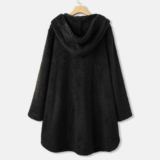 Women Winter Coat Thick Warm Thermal Long Sleeves Buttons Plush Butterflies Cozy Cat Pattern Winter Hoodie Coat for Outdoor