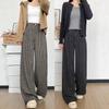 Plaid Pants Children's New Black and White Autumn Lazy High Waist Casual and Thin Small Straight Wide-leg Pants
