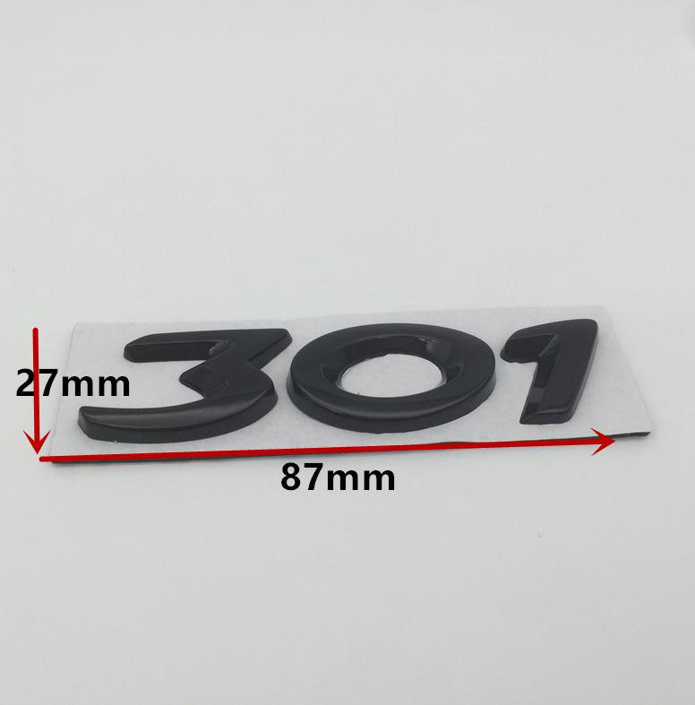1pcs 3D metal GT 206 207 301 307 308 408 508 car Letter Emblem Rear tail trunk Decals badge sticker Decal styling Accessories