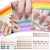 24 Pieces Short False Nails Press- Nails Glitter Manicure Nail Patches 10ml