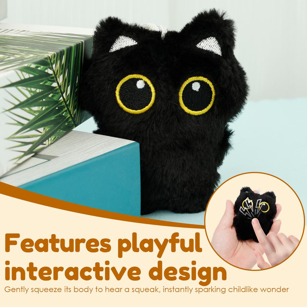 Подвеска-брелок в виде черного кота, милая плюшевая кукла-кот, аксессуары для ключей, декоративные подвески для сумки, рюкзака, подарки на Хэллоуин, Рождество