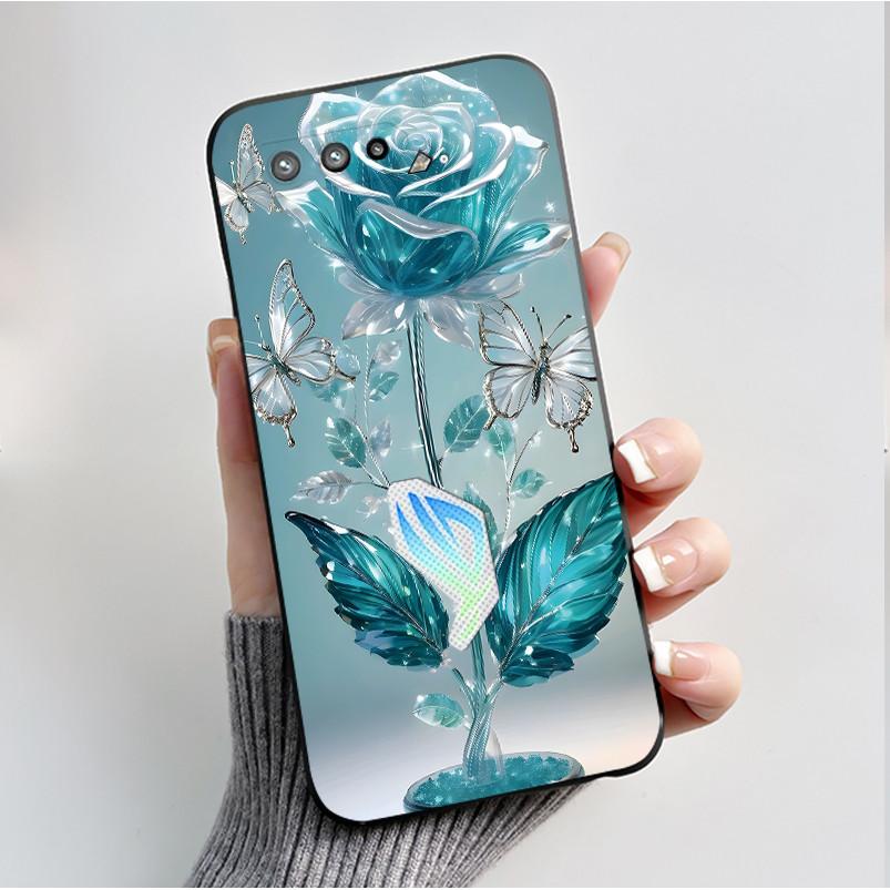 Case For Asus ROG Phone 5 5S Cover Fashion Butterfly Flowers Pattern Bumper Soft Black Silicone Case For Asus ROG5 ROG5S Casing