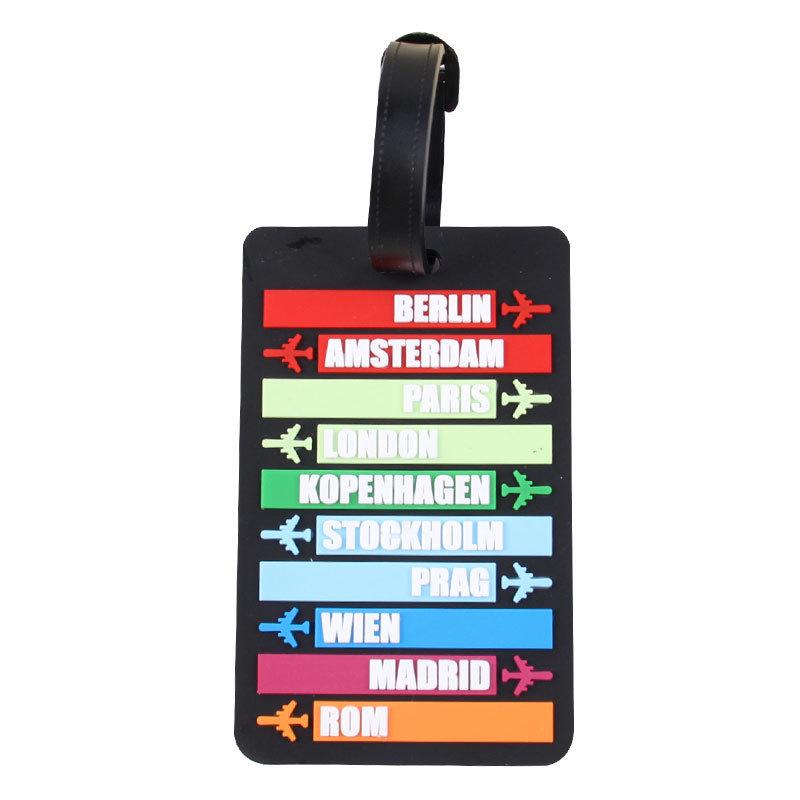 Retro 3D Soft Rubber PVC Luggage Tag for Check-in and Anti-loss Identification