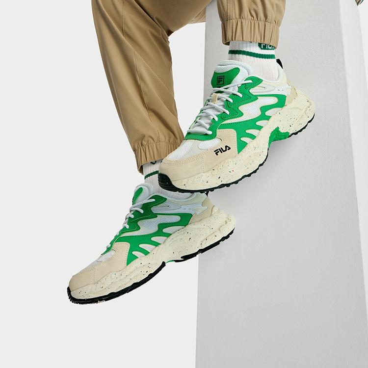 Fila Серия Fern Обувь из травы Fern Сетчатая ткань Синтетическая кожа Повседневная Универсальная Низкие кроссовки Папины кроссовки Мужские кроссовки FILA-Белый F12M331101FWK