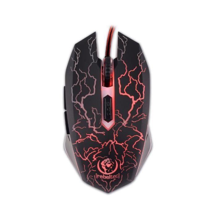 Optical Gaming PC Souris Diablo 2400 DPI 6 touches avec câble LED lumineux ergonomique Touches de largeur DPI réglable