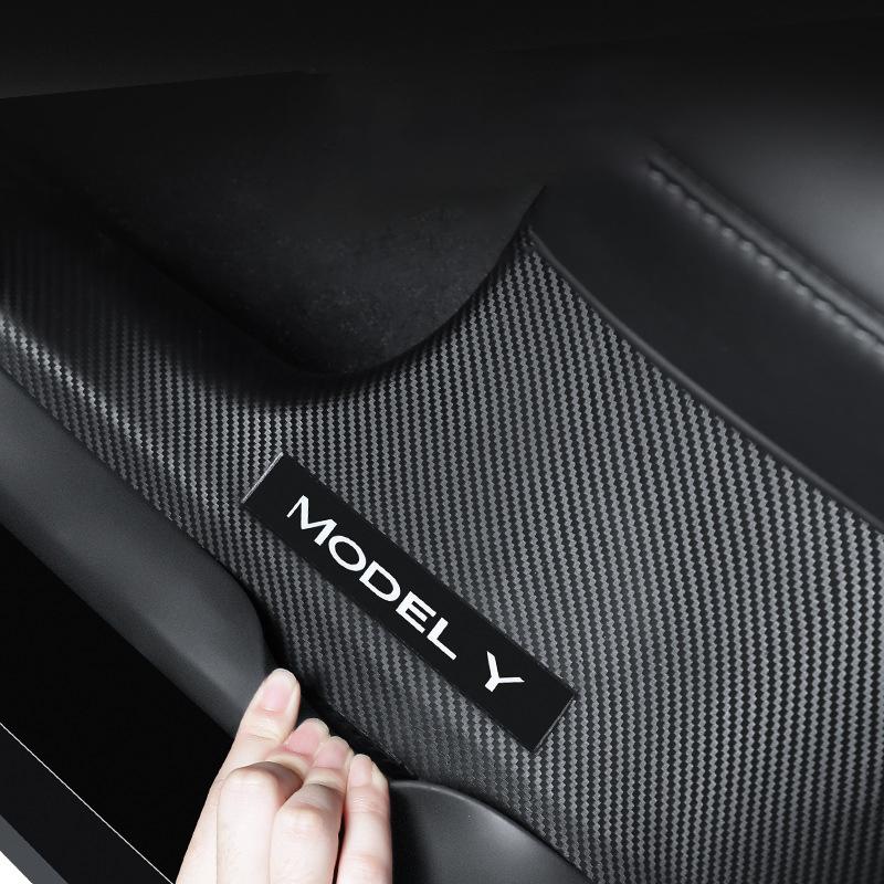 Для Tesla Model Y Защитные накладки на пороги передних и задних дверей Накладка на педали из углеродного волокна ABS для защиты от грязи Аксессуары для Tesla