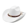 White Big Eaves Denim Jazz Top Hat Woolen Top Hat Simple Felt Tide 9Cm Big Eaves Hemming