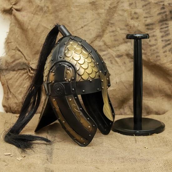 Samurai Helmet With Stand Japanese Kabuto Replica Handmade Warrior Armor LARP Cosplay Reconstruction