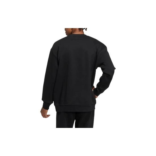 Adidas ЛАБЕЛЬ Толстовка унисекс черная с круглым вырезом и длинными рукавами с принтом логотипа IB2774