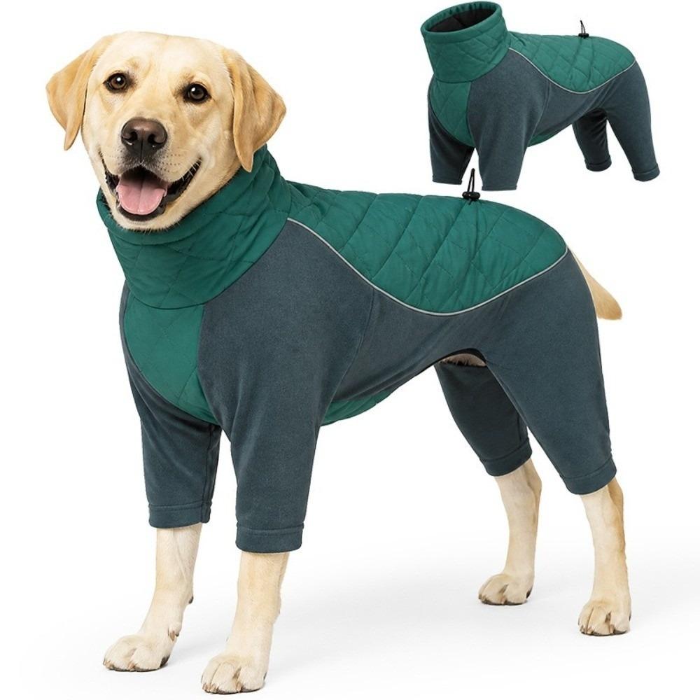 Windproof Dog Four-Leg Sweatshirt High Collar Dog Warm Pajamas Fleece Dog Jumpsuit  Winter