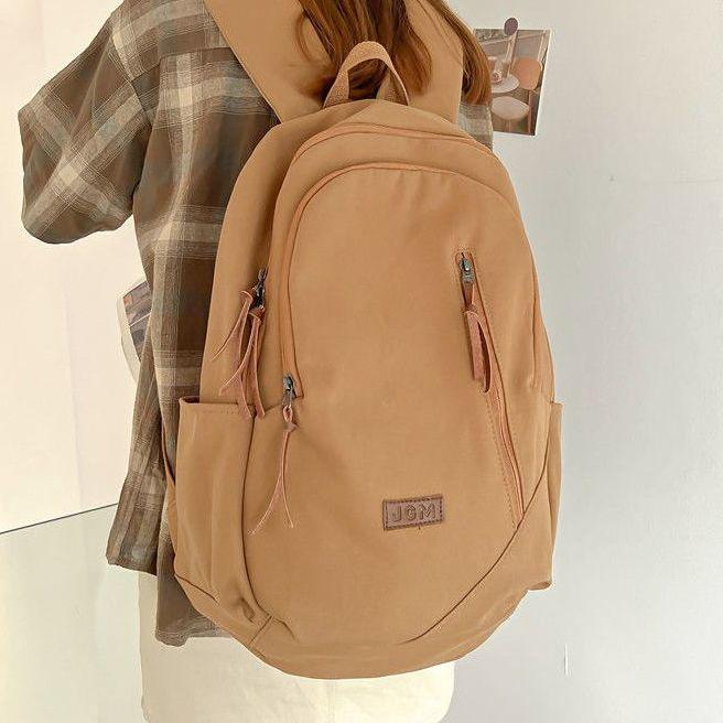 Женский рюкзак Ретро-рюкзак для школьников Женский однотонный школьный рюкзак большой вместимости Дорожный рюкзак Офисная компьютерная сумка