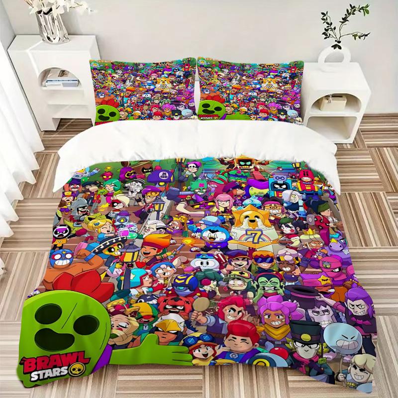 Brawl Stars Characters Print 3Pcs Bedding Setduvet Cover With 2 Bedropillowcase Home Birthday Gift