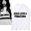 Футболки с принтом Nessa Barrett Jesus Loves A Primadonna Мерч Унисекс Одежда Тренд Повседневная С коротким рукавом Эстетичные Топы Одежда из чистого хлопка
