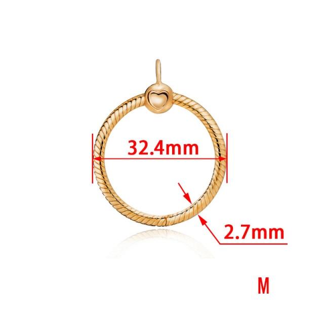 Стерлингового серебра 925 пробы O Love Heart розовое золото CZ кулон мотаться подходит ожерелье женщины DIY очаровательные ювелирные изделия