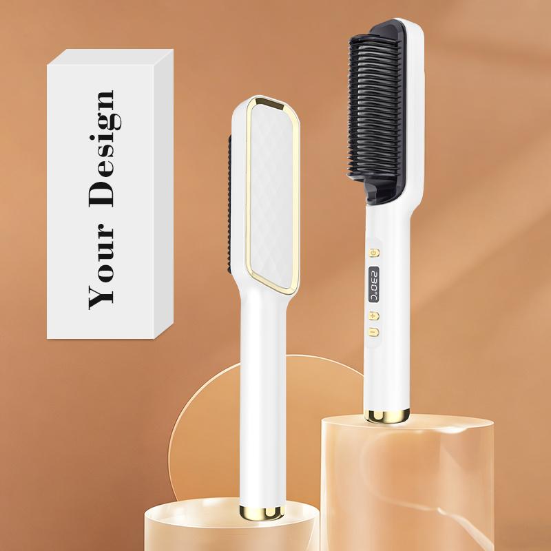 The Multifunctional Rapid Heat Hair Straightener Brush Ionic Technology Anti-Scald Hair Brush Straightening Comb for Women