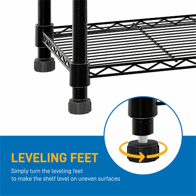 Сборная напольная стойка для хранения из углеродистой стали, черная кухонная полка для хранения, подставка для микроволновой печи