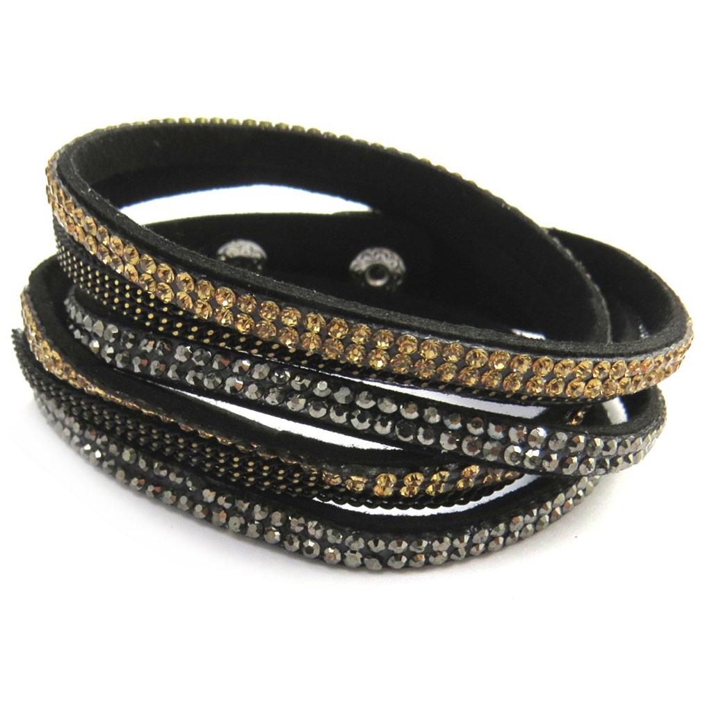 Les Trésors De Lily [N3054] - Дизайнерский браслет "Сисси" янтарно-серый (2 оборота)