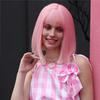 Европейские и американские парики женские розовые челки Qi Bobo Head короткие прямые волосы высокотемпературный шелковый механизм один нож короткие волосы головной убор