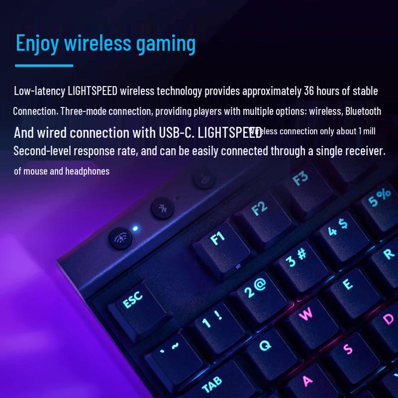 Logitech Беспроводная игровая клавиатура G515 LIGHTSPEED TKL с низким профилем