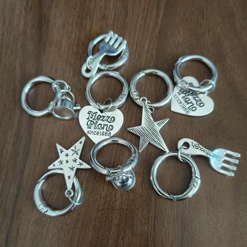 2pcs Alloy Pentagram Shoe Accessories Creative Bell Fork Pendant Diy Hanging Party Jewelry Snap Hook Shoes Buckles Decoration