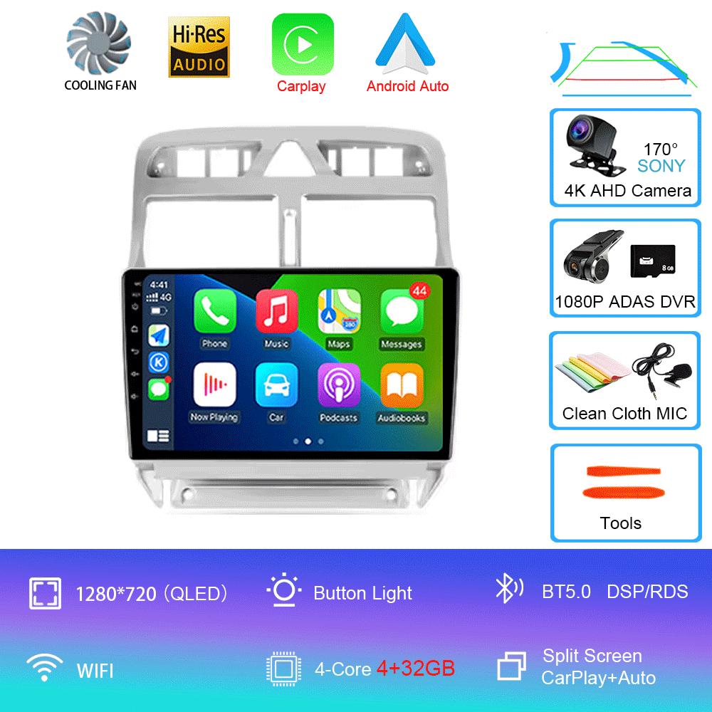 Car Radio Android 14 For Peugeot 307 1 2001 - 2008 Multimedia Video Player Navigation GPS No 2din 2 Din DVD