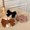 Autumn and winter plush bow large grab clip women's back head hair shark clip Internet celebrity same head jewelry