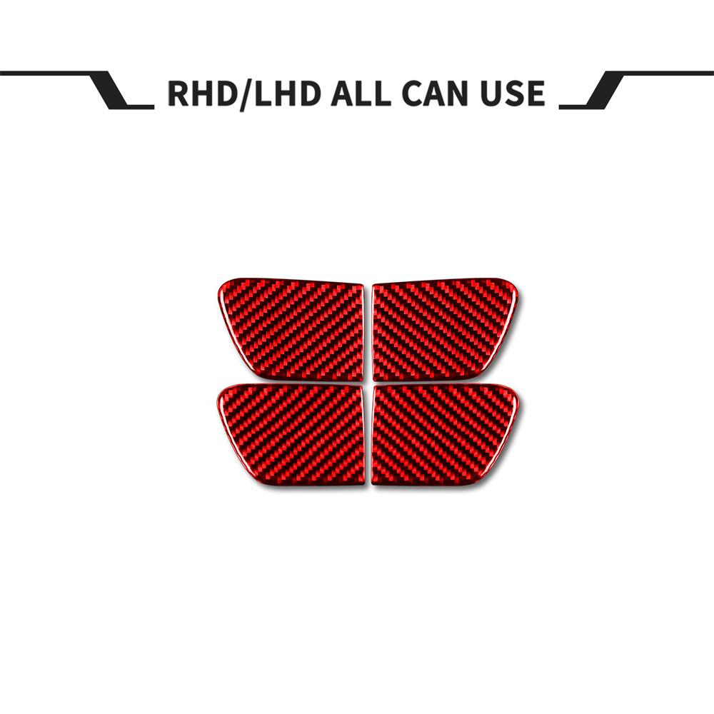 Set Real Carbon Fiber Car Door Handle Cover Trim Kit For Honda Accord 2014-2017