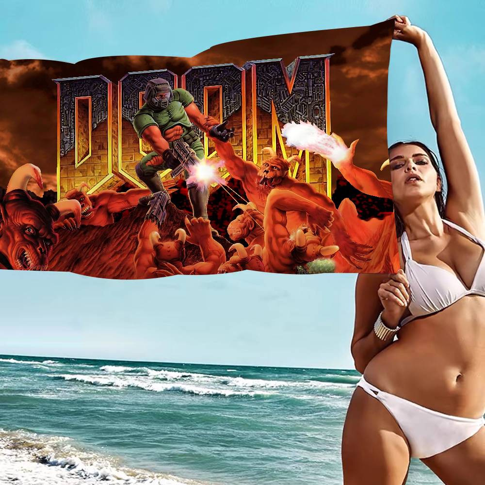 Игровое полотенце D-Doom Пляжное полотенце Цветные банные полотенца Для девочки Микрофибра Быстросохнущее Без песка Пляжное Йога Спа Спортзал Бассейн