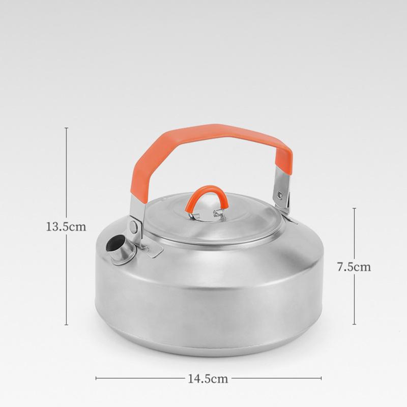 1L Outdoor Camping Kettle, Lightweight Stainless Steel Water Pot, Durable Portable Camp Tea Kettle