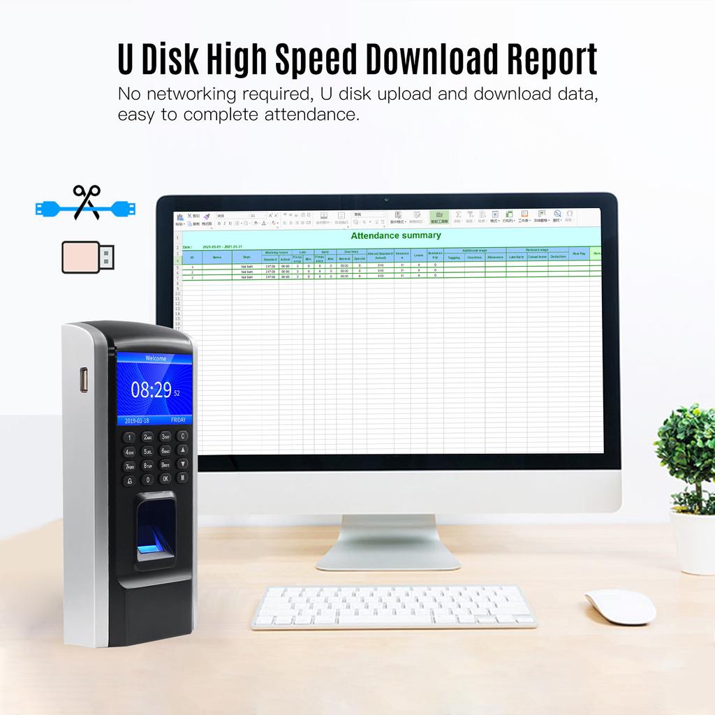 Контроль доступа по отпечаткам пальцев. Машина учета рабочего времени. Биометрические часы. Регистрация сотрудников.