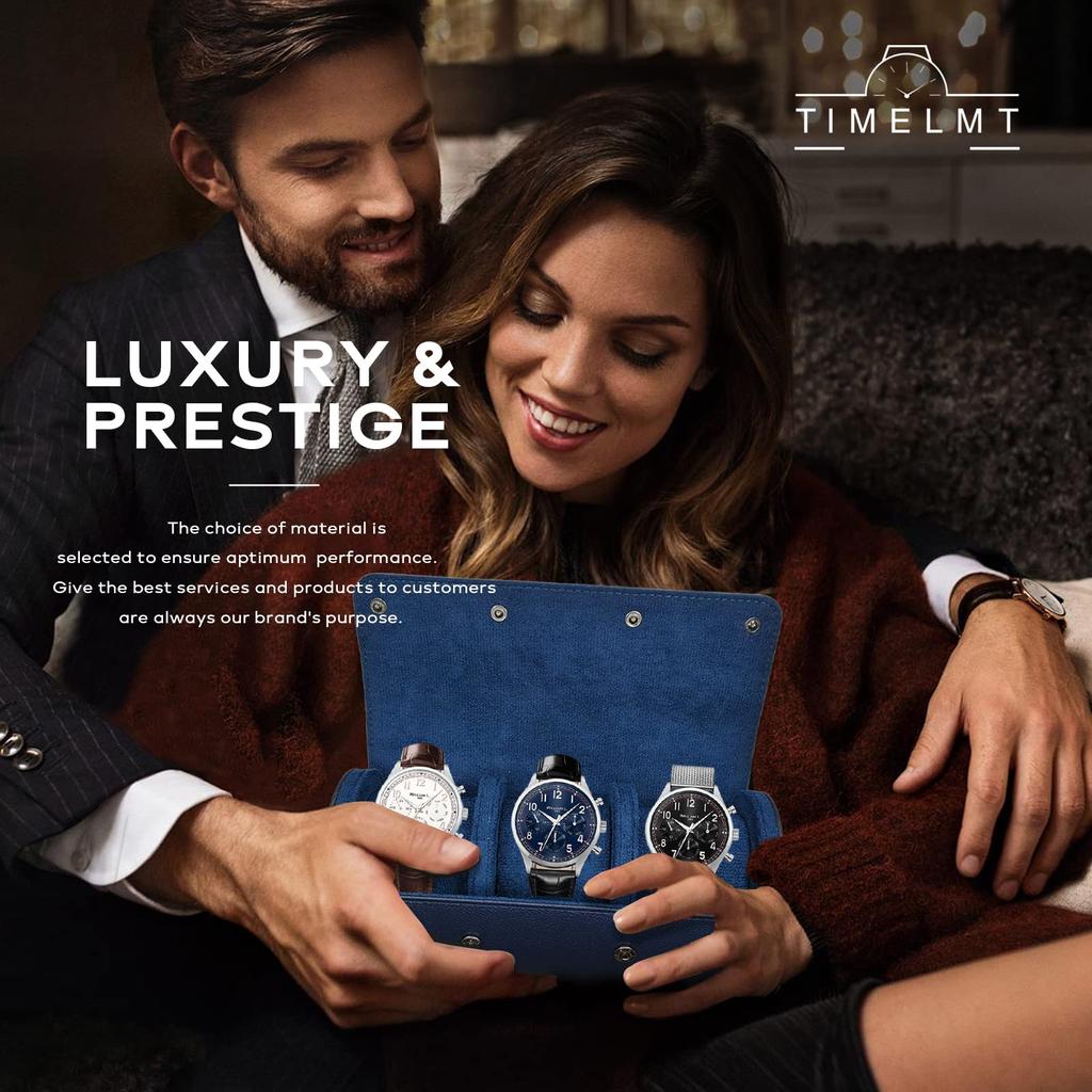 Watch Case Travel Organizer - Watch Roll Case - 3 Watch Case Display Storage for Men - Watches Accessory Gift