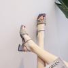 2024 New Summer Thick Heel Middle Heel Fairy Style with Skirt Two Wear Temperament Small Fresh High Heel Sandals Woman