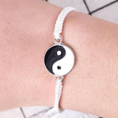 Женский браслет, мягкий подарок, легкий стильный сплав TaiYin Yang, мужской браслет из веревки, ювелирные аксессуары