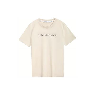 Calvin Klein Футболка унисекс с коротким рукавом и однотонным принтом букв, топы белого цвета J320931-ACF