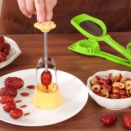 Удалитель косточек красного финика из нержавеющей стали, пресс-инструмент для удаления косточек финика, многоразовый удалитель сердцевины финика для кухни, пекарни