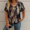 Vintage Women‘S T-Shirt Graphic Print Summer Casual V-Neck Short Sleeve T Shirts Fashion Female Outdoor Oversize Oversized
