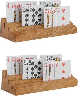 Eximious India Wooden Playing Card Holder for Table Games, Card Storage and Display Card Holders for of 2, for Adults Seniors Kids,...
