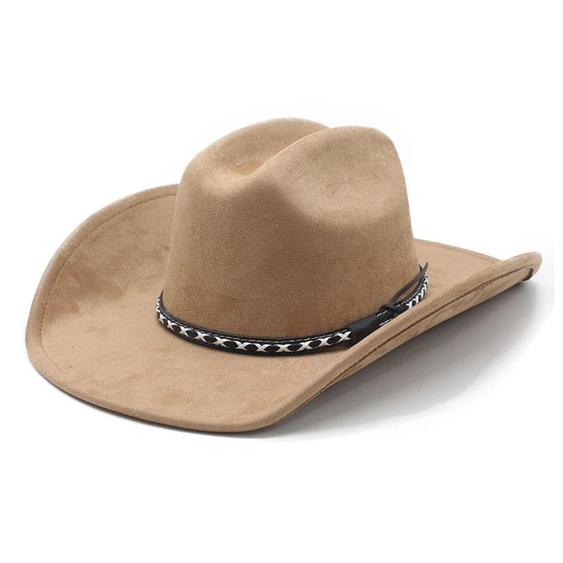 One-word top deerskin top hat women's European, American and British western cowboy hat men's jazz hat