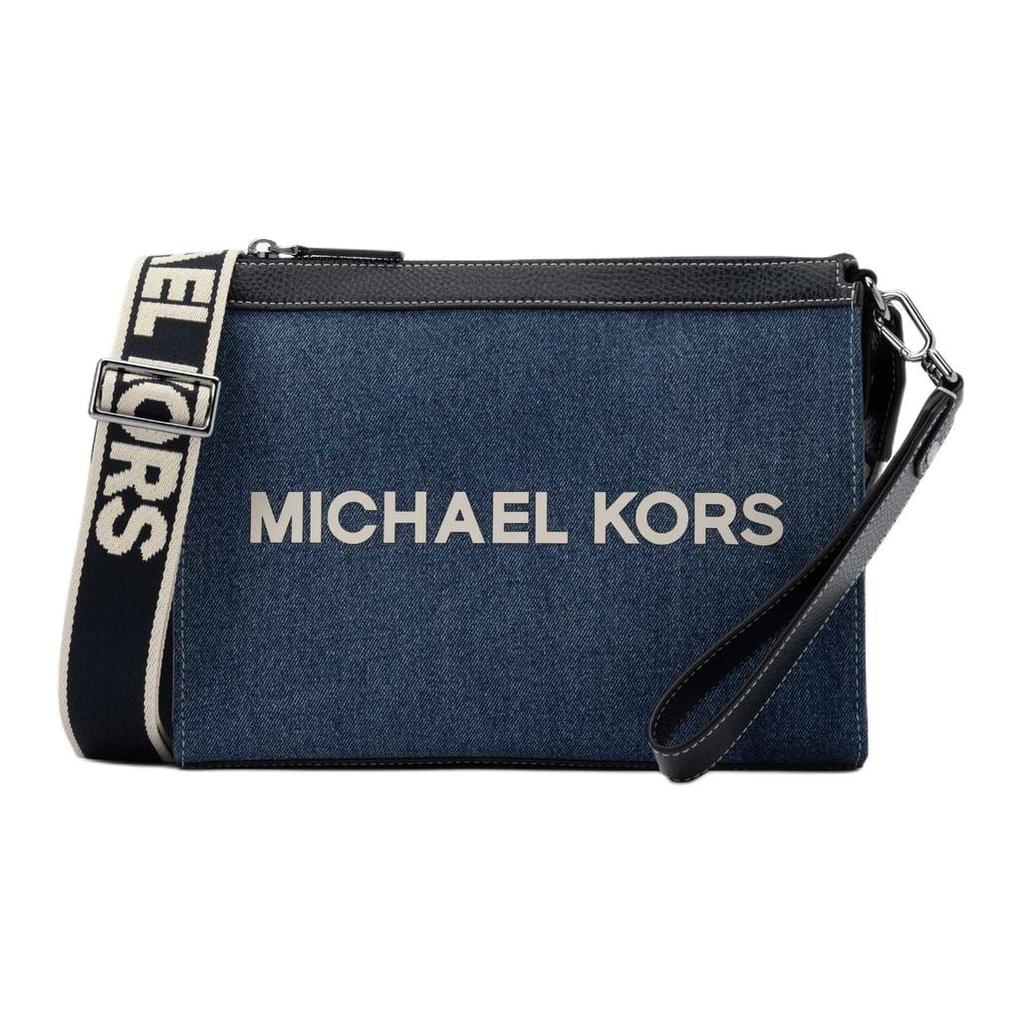 MICHAEL KORS COOPER Cotton Shoulder Bag, Crossbody Bag Men's Washed Blue 37S6LCOM2C-Dark Blue