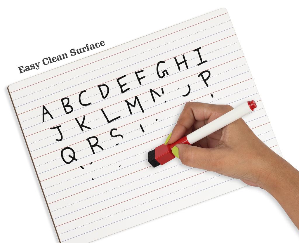 Inkdotpot Dry Erase Board For Kids Students 9 X 12 Double Sided Ruled Blank Dry Erase Lapboard W 4 Markers For Home School (1 Piece