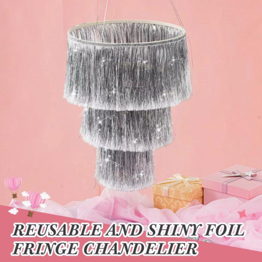 3-Tier Pendant Light Ornament Hand Woven Stage Decoration Tassel Ornament  Hotel Decorations