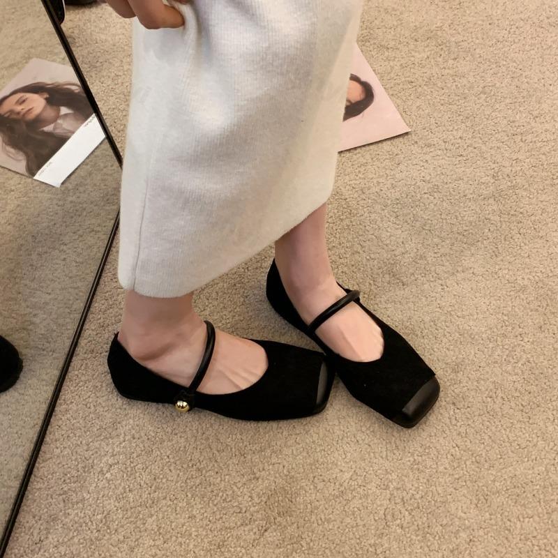 Модная женская обувь Мэри Джейн Модная леопардовая обувь с квадратным носком Винтажная обувь слипоны Весна-осень 2025 Мягкая подошва Замшевые балетки