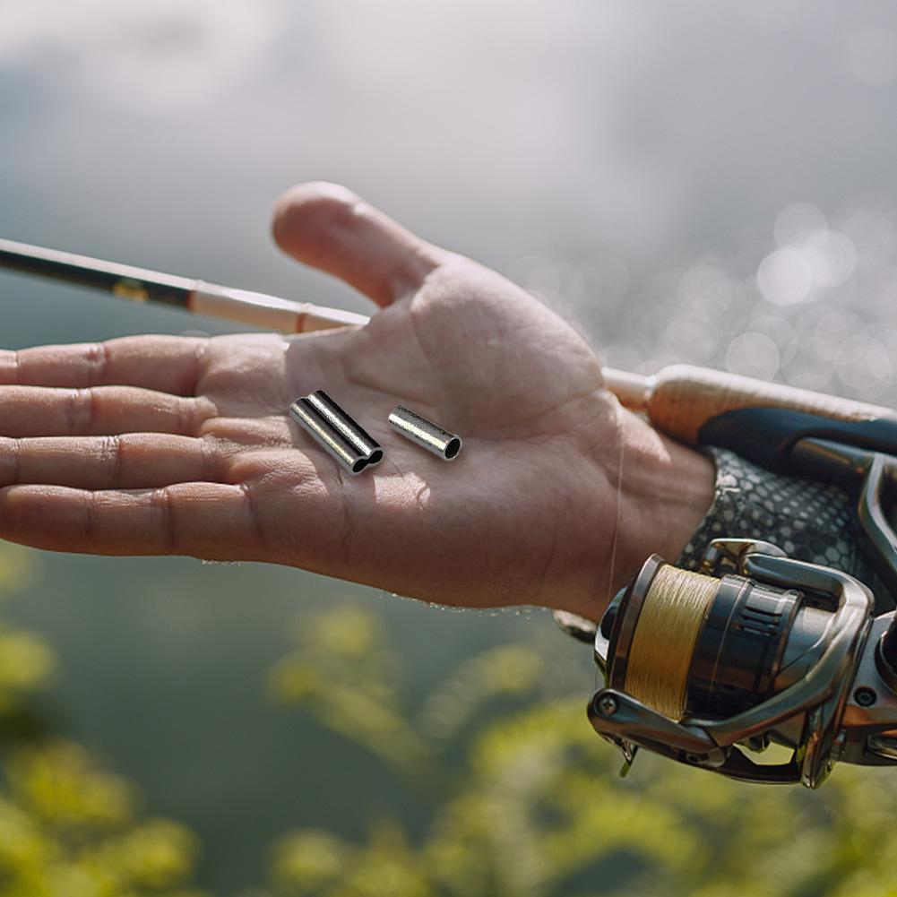 250/300/500 ШТ Медные Двойные Одинарные Обжимные Петли-Гильзы Леска Обжимные Проволочные Поводки Рыболовные Принадлежности