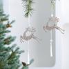 New Christmas Tree Ornaments Glitter Hollow Snowflake Pieces Love Butterfly Pendant Christmas Charm