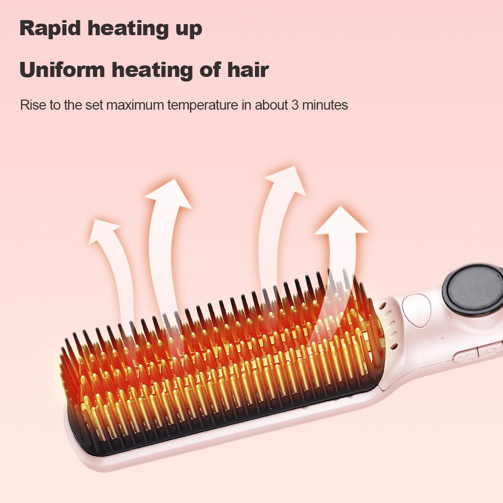 Professional Electric Straightening Comb Fashion Fast Heating Ceramic Hair Straightener Popular Straightening Comb Brush