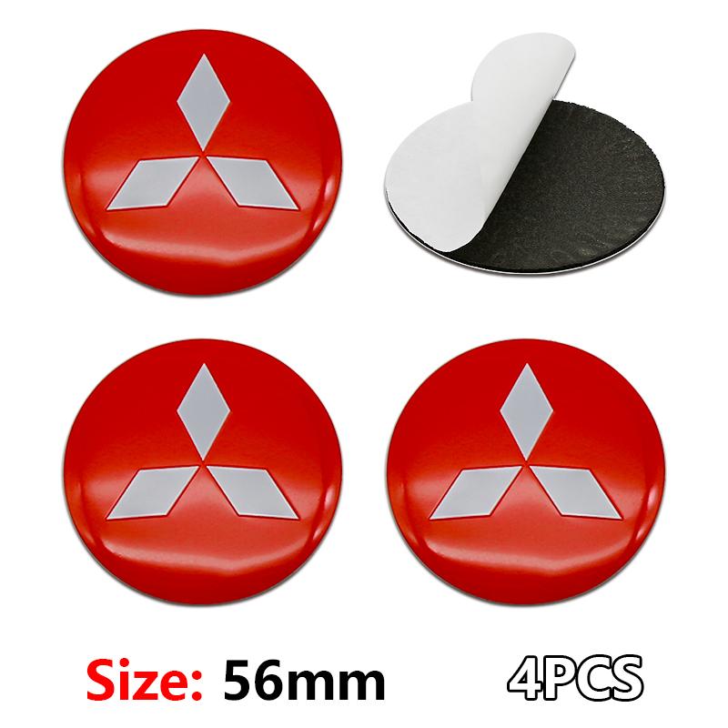 4Pcs Car Wheel Center Hub Cap Rim Cover Stickers Accessories For Mitsubishi Outlander Xl Ralliart Mirage L200 Galant Space Star
