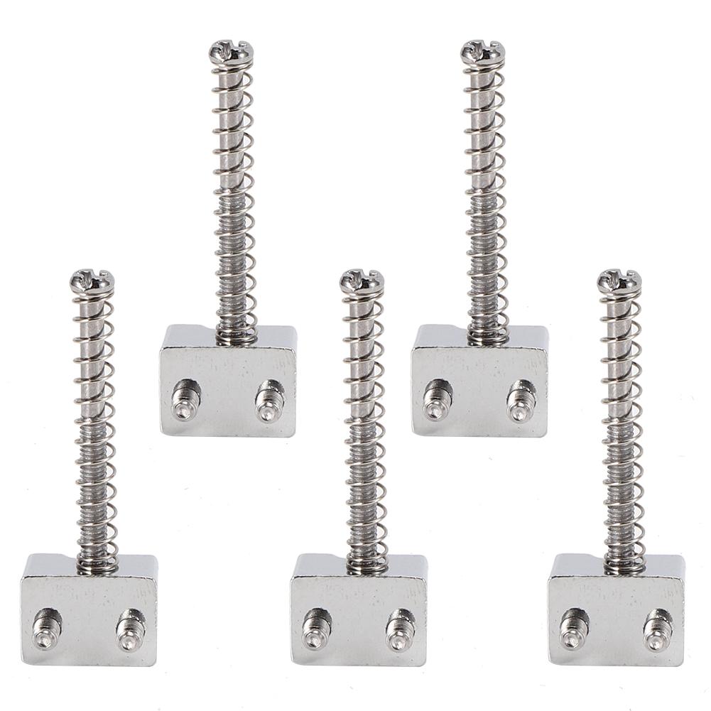 5 шт. седла для струн бас-бриджа для бас-электрогитары запасная часть пружинные винты серебро